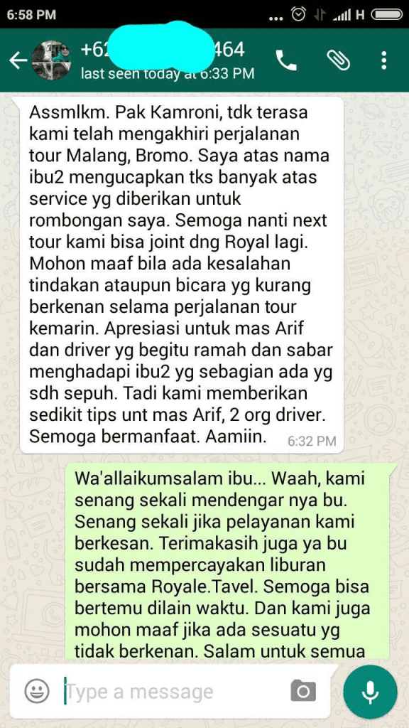 testimoni travel wisata bromo holidaynesia 3